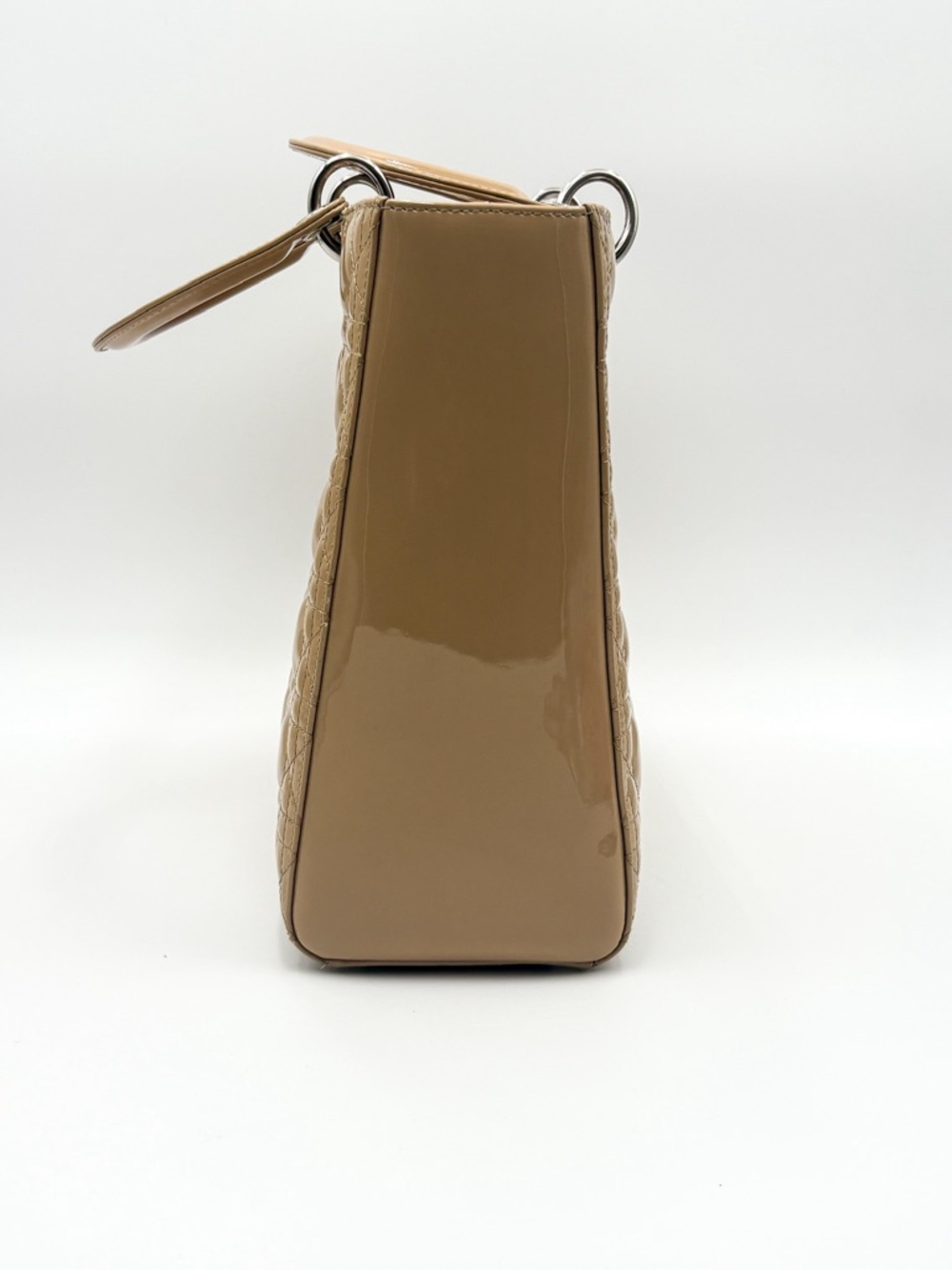 Lady Dior Biege Patent Large Bag - Picture 14 of 17